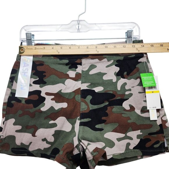 Camo Print Womens Shorts By Tinseltow Size M Elastic Waist  Pockets - Picture 7 of 10